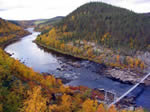 Flusslauf in Lappland, Finnland