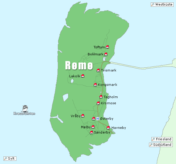Karte Romo, Dänemark