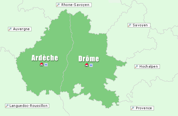 Karte Ardeche Drome