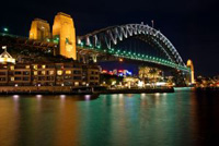 Brücke in Sydney bei Nacht