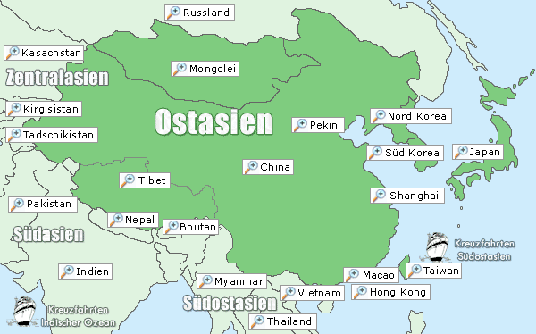 Karte Ostasien
