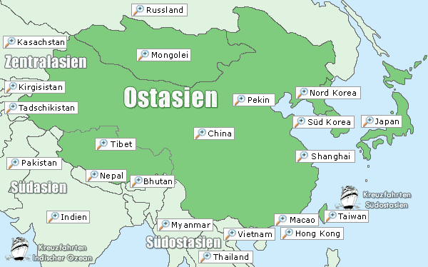  Ostasien  Urlaub in Asien Ostasien 