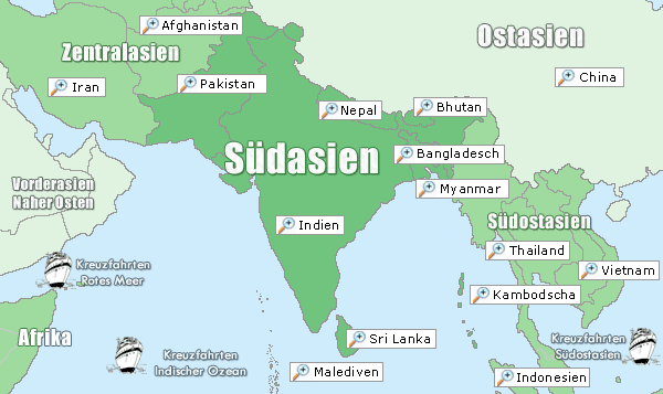Karte Südasien