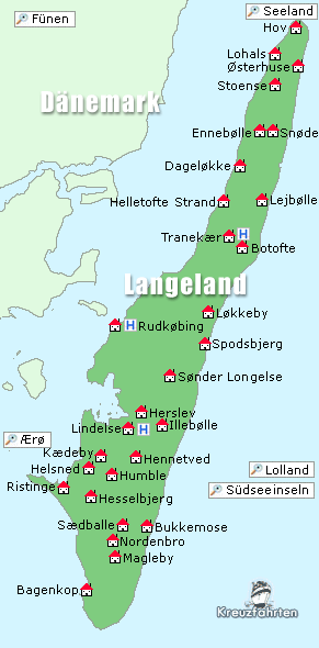 Karte Langeland Dänemark