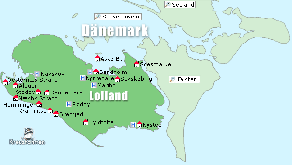 Karte Lolland Dänemark