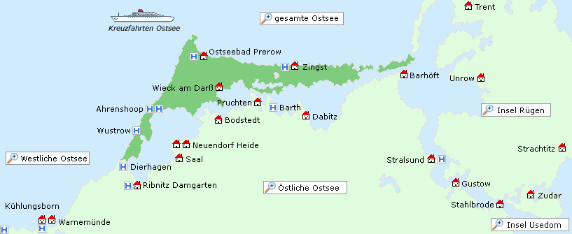 Karte Fischland-Darß-Zingst