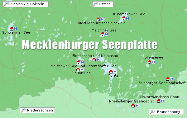 Karte Mecklenburgische Seenplatte