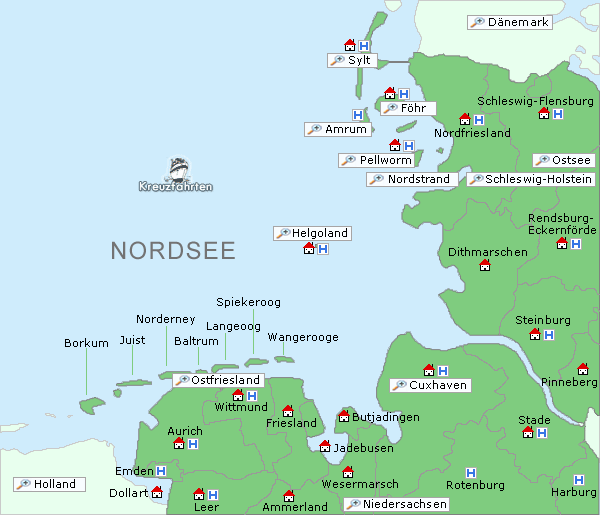 Karte Nordsee