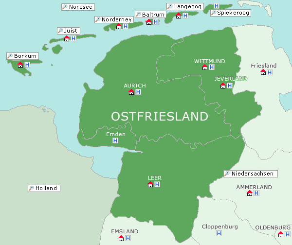 Urlaub in Ostfriesland: Ferienwohnung, Ferienhaus, Hotel