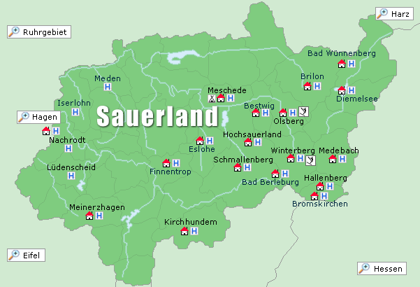 Karte Sauerland