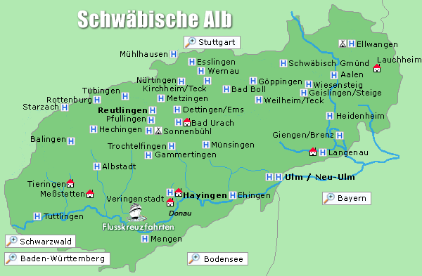 Schwäbische Alb Karte