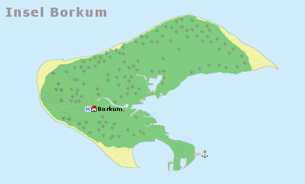 Karte Borkum