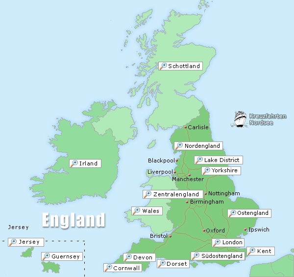 Karte Grossbritannien