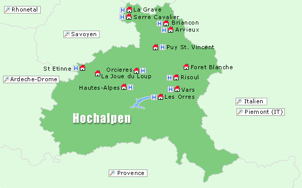 Karte Alpen Süd Provence