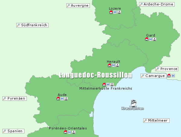 Karte Languedoc-Roussillon