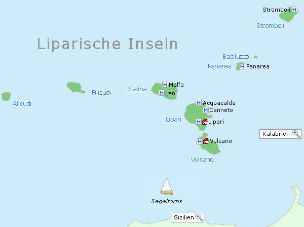 Karte Liparische Inseln