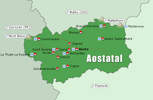 Karte Aostatal