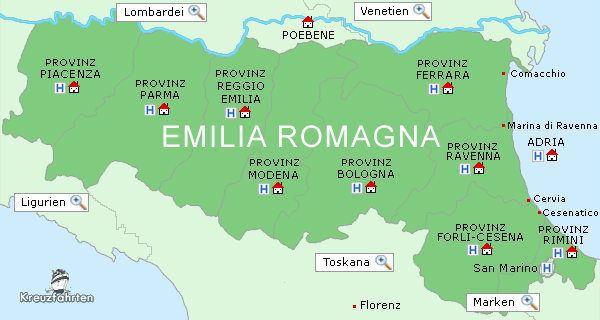 Emilia Romagna Karte