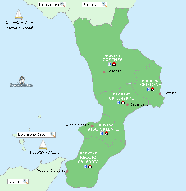 Kalabrien Karte