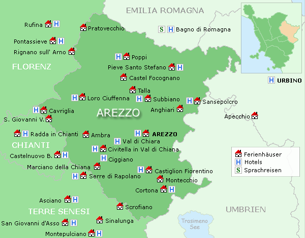 Karte Arezzo