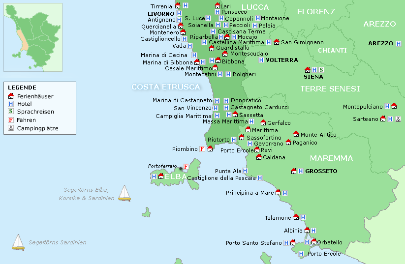 Karte Costa Etrusca