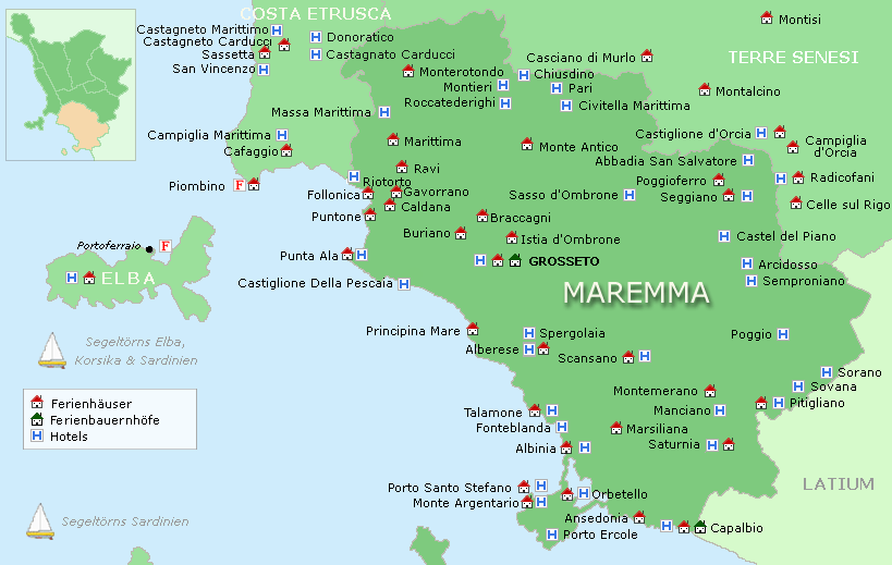 Karte Toskana-Maremma