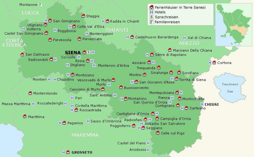 Karte Siena Toskana