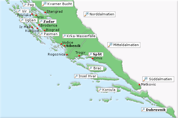 Dalmatien Landkarte