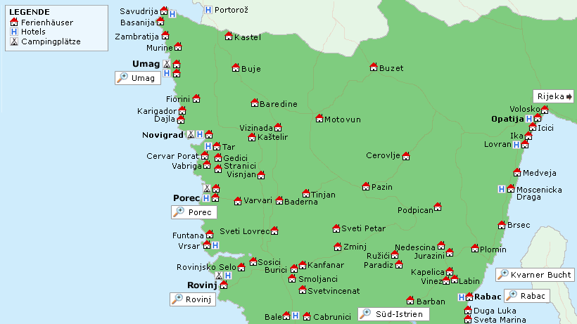Karte Istrien Nord