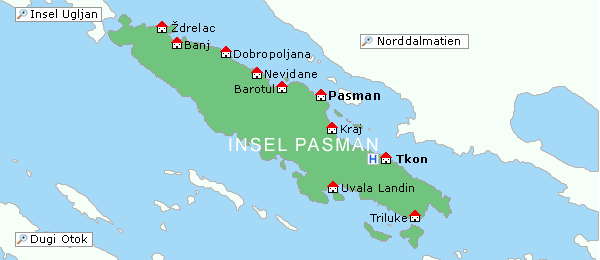Karte Pasman, Kroatien