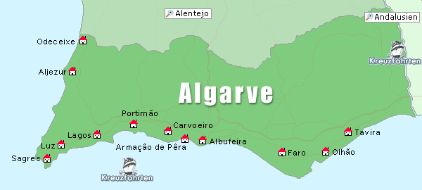 Karte Algarve