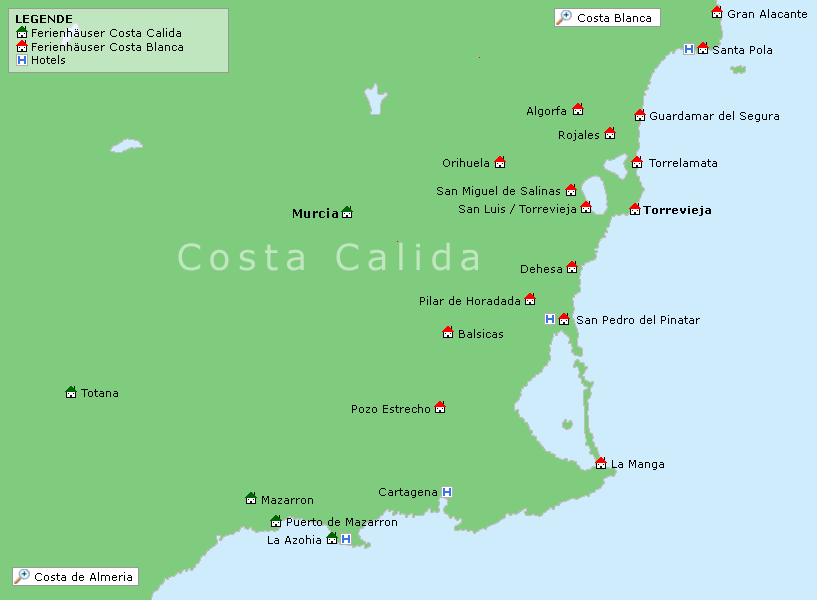 Karte Costa Calida