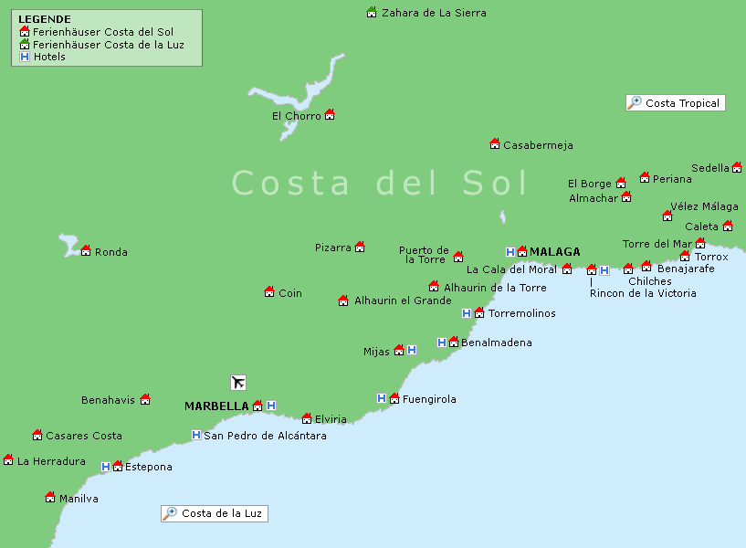Karte Costa del Sol
