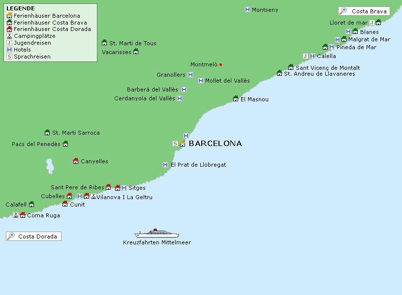 Karte Costa Maresme