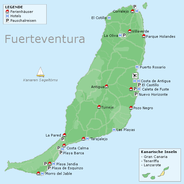 Karte Fuerteventura