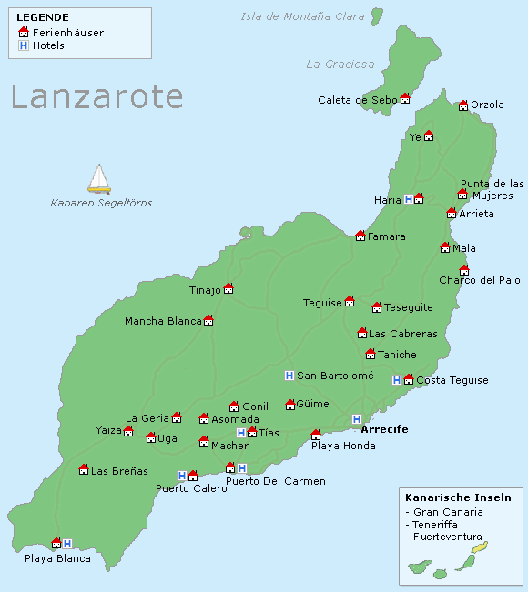 Karte Lanzarote