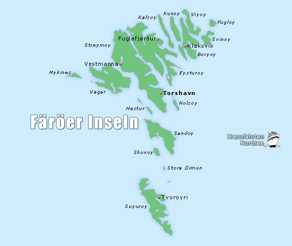Karte Färöer Inseln