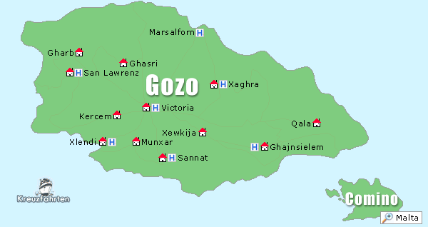 Karte Gozo