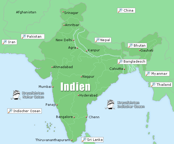 Indien Karte