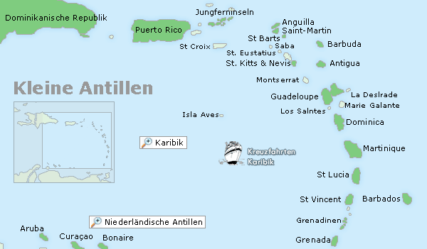 Karte Kleine Antillen