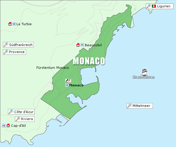 Karte Monaco