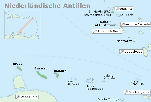 Karte Niederländische Antillen