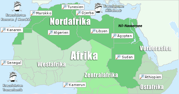 Nordafrika Karte
