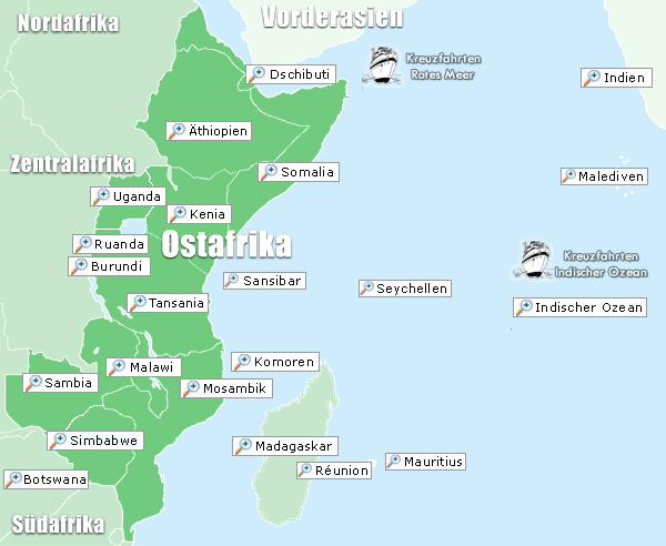 Ostafrika Karte