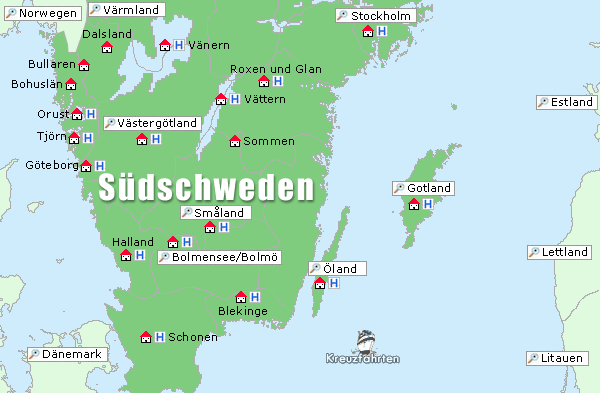 Karte Südschweden