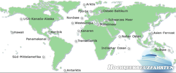 Karte Kreuzfahrten weltweit