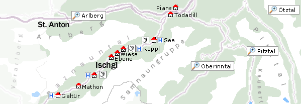 Skigebiete Paznauntal