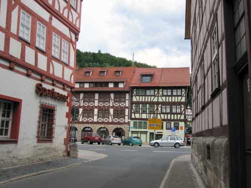 Fachwerk in verschiedenen Brauntönen